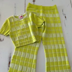 Solid and Striped lime green set size small